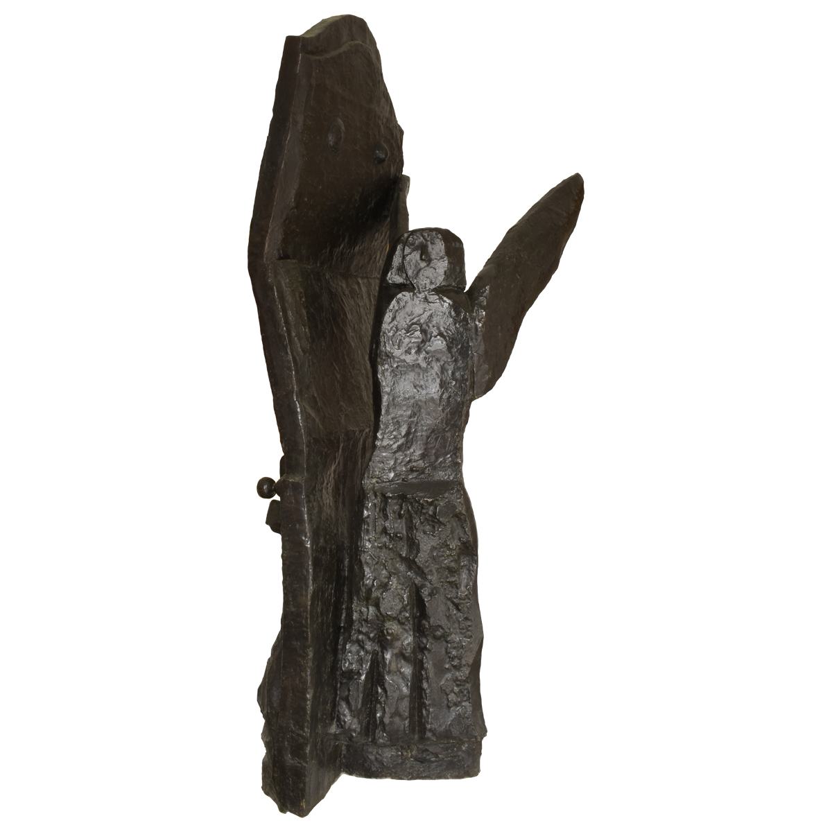 PUERTA CON ANGEL, Bronze, 186 x 73 x 70 cm.