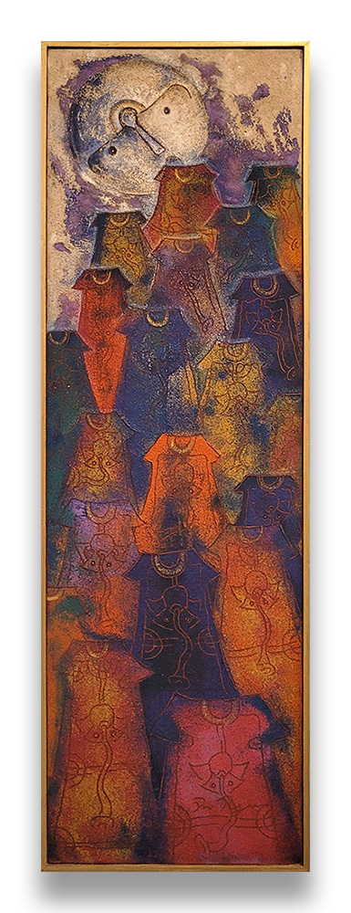 BUENAS NOCHES, Oil on Canvas, 100 x 30 cm.